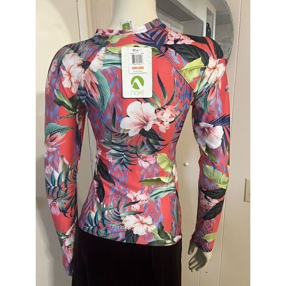 Next By Athena Womens Small Native Palms Tropical Print Surf Rash Guard NWT - Picture 5 of 9